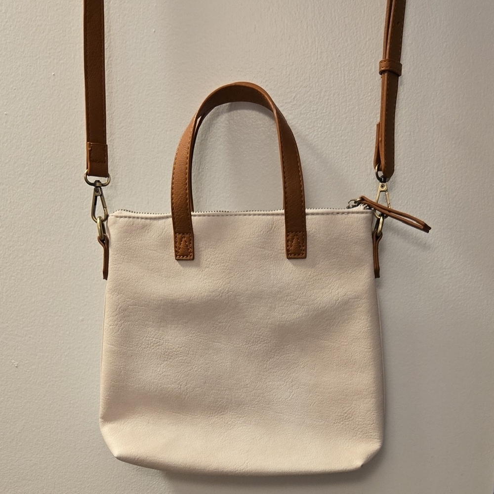 Antik Kraft Cream and Tan Crossbody Bag with Timeless Design